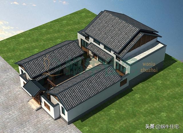 農村最美中式三合院，在農村建一棟簡直是一道與眾不同的風景線。