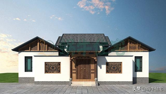 農村最美中式三合院，在農村建一棟簡直是一道與眾不同的風景線。