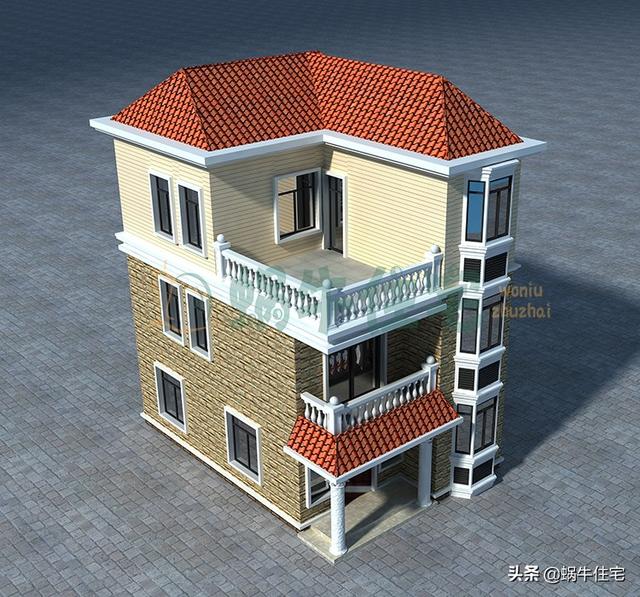 外觀非常氣派的三層小別墅設計圖，實用又美觀，讓人眼前一亮。