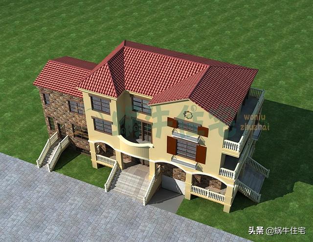 帶電動(dòng)地下室的西班牙風(fēng)三層小樓設(shè)計(jì)圖，高端古典，越看越喜歡。