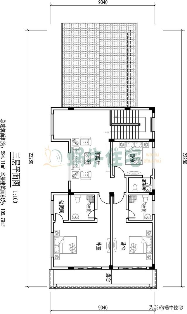 帶電動(dòng)地下室的西班牙風(fēng)三層小樓設(shè)計(jì)圖，高端古典，越看越喜歡。