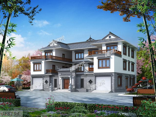 中式四合院農(nóng)村別墅設(shè)計圖，氣勢一點不輸大理石歐式豪宅。