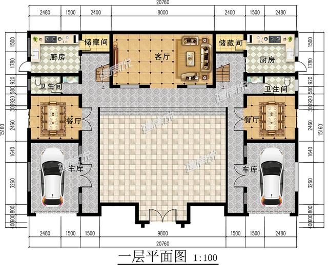 中式四合院農(nóng)村別墅設(shè)計圖，氣勢一點不輸大理石歐式豪宅。