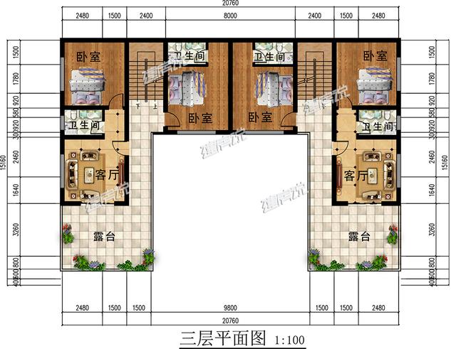 中式四合院農(nóng)村別墅設(shè)計圖，氣勢一點不輸大理石歐式豪宅。