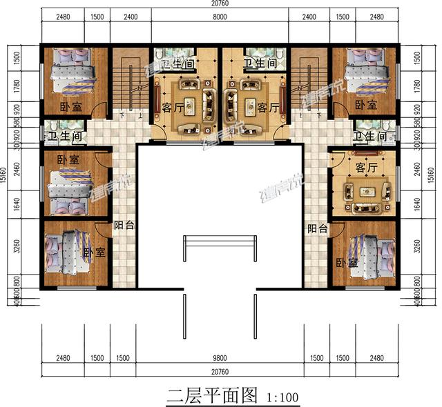 中式四合院農(nóng)村別墅設(shè)計圖，氣勢一點不輸大理石歐式豪宅。