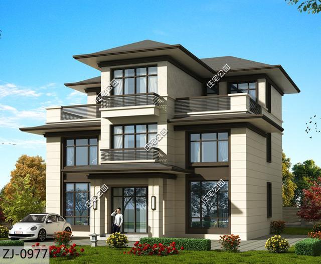 12.6X12.4米三層新中式別墅設(shè)計(jì)圖，比你家蓋的房子要好太多了！