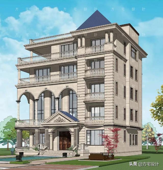 占地270平的五層豪華別墅設(shè)計(jì)圖，帶效果圖和施工圖。