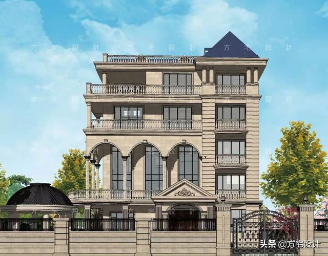 占地270平的五層豪華別墅設(shè)計(jì)圖，帶效果圖和施工圖。