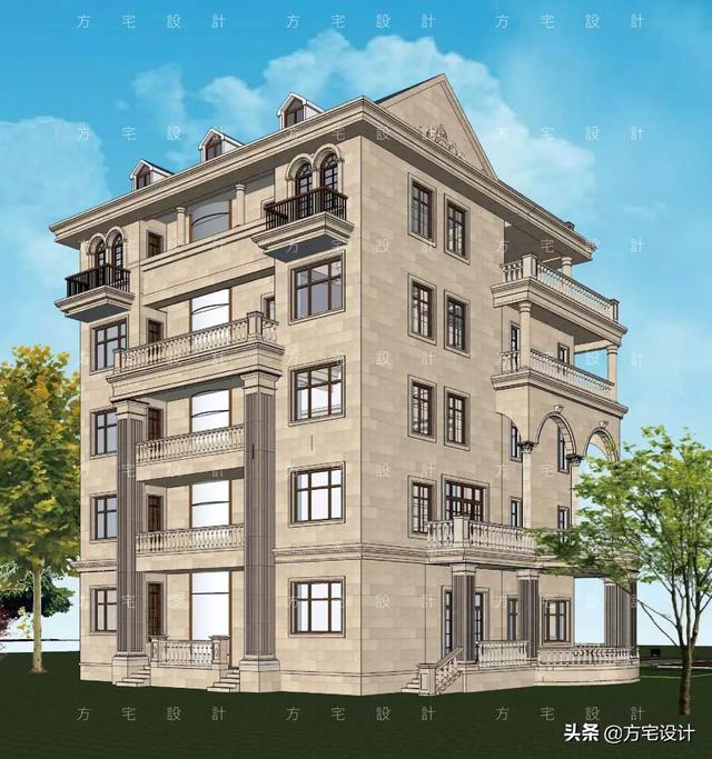 占地270平的五層豪華別墅設(shè)計(jì)圖，帶效果圖和施工圖。