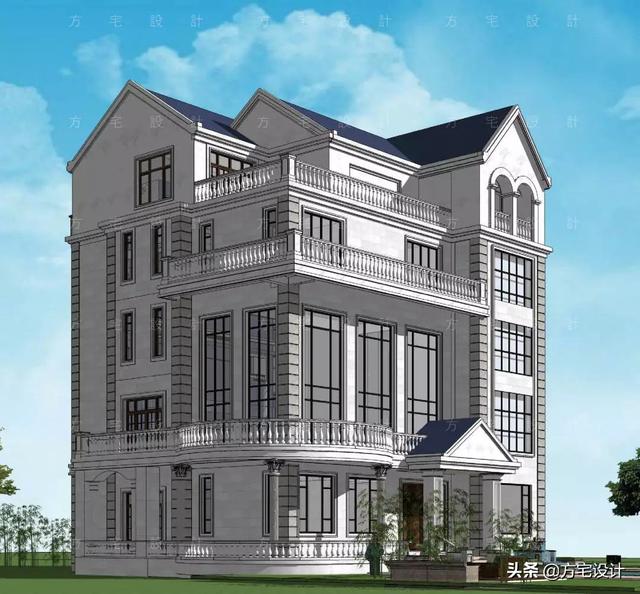 占地270平的五層豪華別墅設(shè)計(jì)圖，帶效果圖和施工圖。