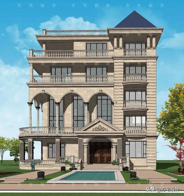 占地270平的五層豪華別墅設(shè)計(jì)圖，帶效果圖和施工圖。