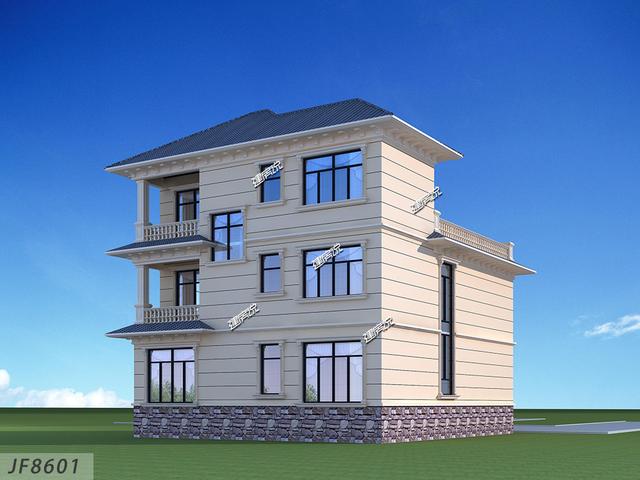 占地134平的三層歐式小樓設(shè)計圖，據(jù)說花了30來萬，建的很驚艷！