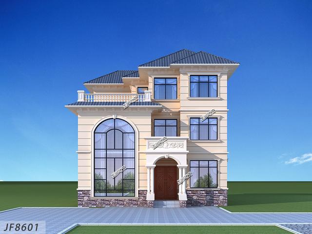 占地134平的三層歐式小樓設(shè)計圖，據(jù)說花了30來萬，建的很驚艷！