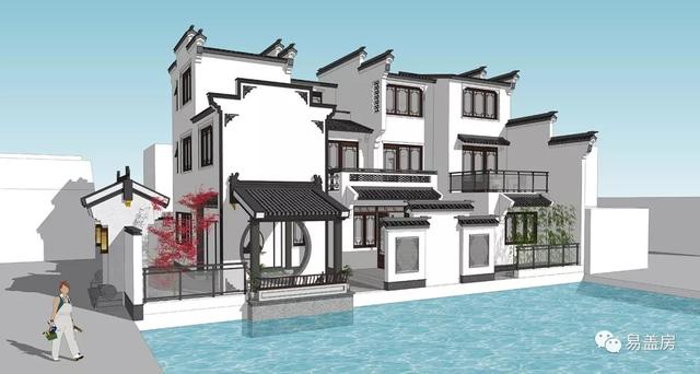 15.9m×11.2m三層新中式別墅，56萬建成，過起了江南鄉(xiāng)村生活。