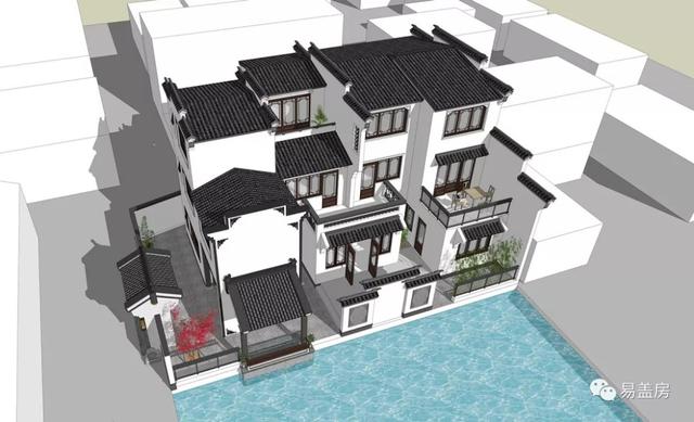 15.9m×11.2m三層新中式別墅，56萬建成，過起了江南鄉(xiāng)村生活。