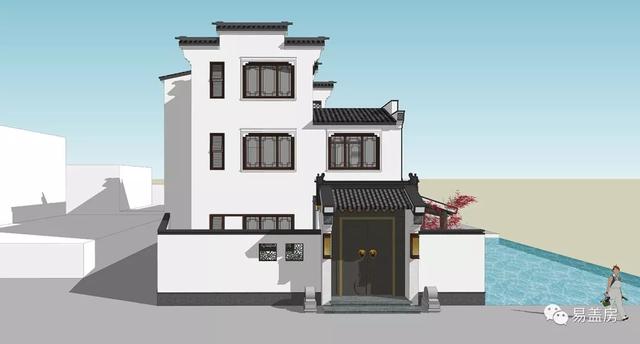 15.9m×11.2m三層新中式別墅，56萬建成，過起了江南鄉(xiāng)村生活。