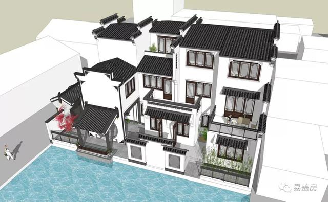 15.9m×11.2m三層新中式別墅，56萬建成，過起了江南鄉(xiāng)村生活。