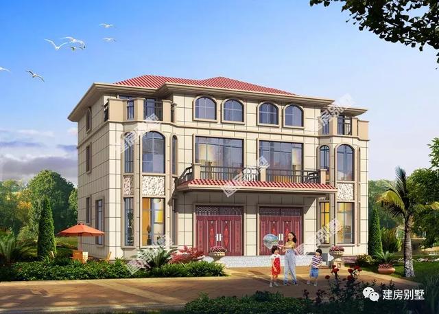 兩棟面寬接近的三層雙拼自建房，加深兩家人的兄弟感情。