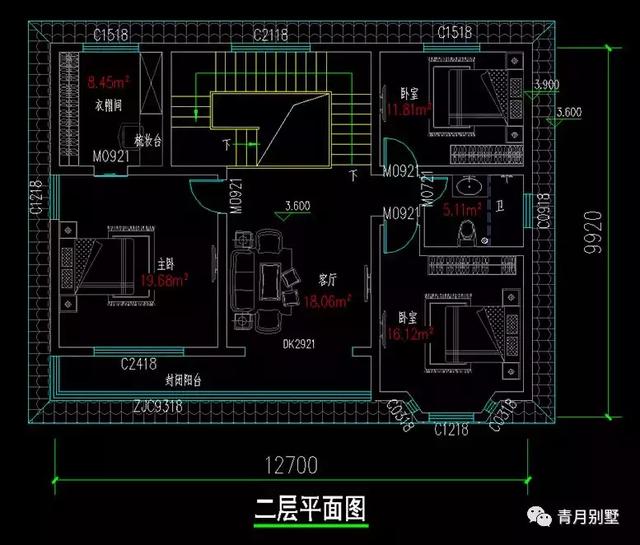 占地127平的農(nóng)村小別墅自建房，戶型通透，占地面積適中，適合農(nóng)村自建。