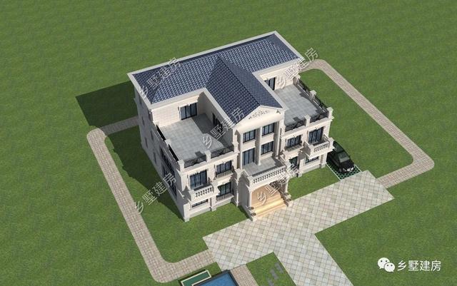 現(xiàn)代的歐式三層大自建別墅設(shè)計(jì)圖，大氣時(shí)尚，看一眼就非常喜歡。