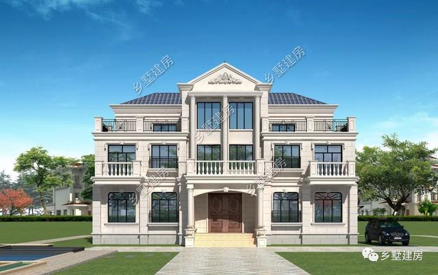 現(xiàn)代的歐式三層大自建別墅設(shè)計(jì)圖，大氣時(shí)尚，看一眼就非常喜歡。