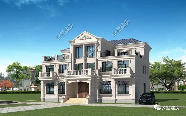 現(xiàn)代的歐式三層大自建別墅設(shè)計(jì)圖，大氣時(shí)尚，看一眼就非常喜歡。