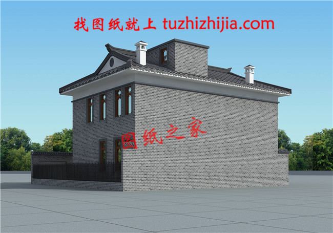 農(nóng)村二層中式古典別墅圖片，帶院子，帶地下室