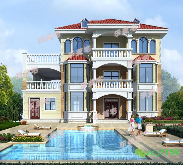 3棟帶車庫且風格也相同的三層別墅，大氣簡約，你更喜歡哪一款呢？