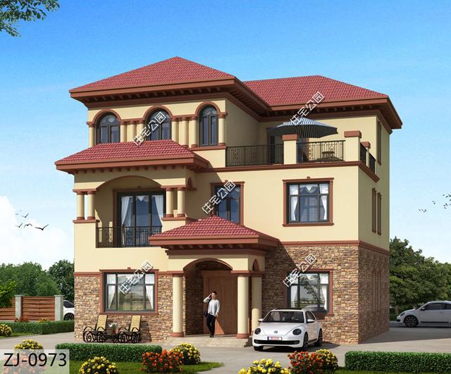 11.6X11.3米三層農(nóng)村別墅設(shè)計(jì)圖，婆家為我準(zhǔn)備的新房，太贊了！