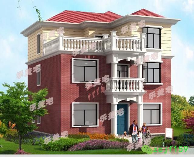 占地115平三層農(nóng)村別墅設(shè)計(jì)圖，外觀精美漂亮，經(jīng)典實(shí)用。