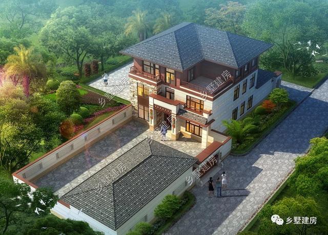 60萬農村三層小別墅設計圖，帶后院，外觀大氣宏偉，時尚大氣，回頭率超高！