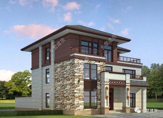 60萬農村三層小別墅設計圖，帶后院，外觀大氣宏偉，時尚大氣，回頭率超高！