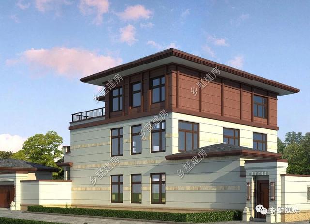 60萬農村三層小別墅設計圖，帶后院，外觀大氣宏偉，時尚大氣，回頭率超高！