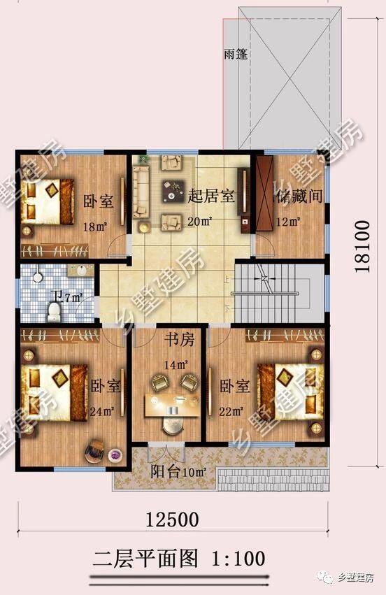 60萬農村三層小別墅設計圖，帶后院，外觀大氣宏偉，時尚大氣，回頭率超高！