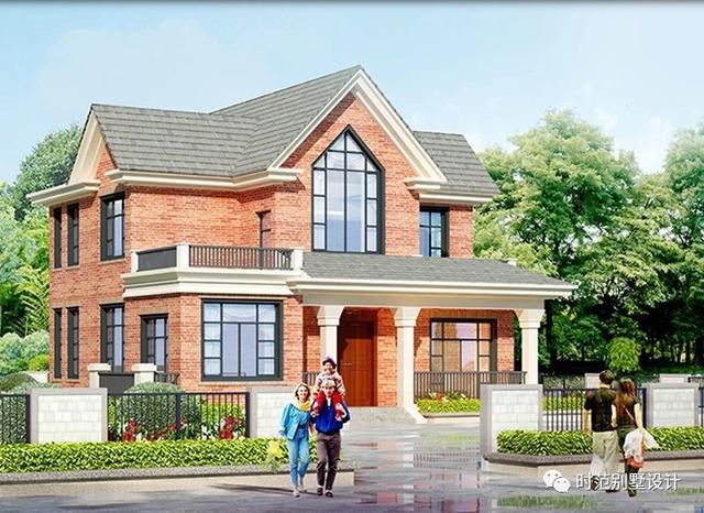 20萬現(xiàn)代二層別墅設計圖，配色清爽，帶露臺，適合農村自建