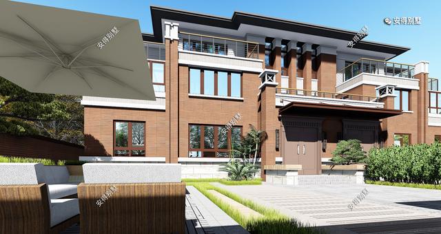 兄弟雙拼合建新中式雙拼別墅，造型新穎大氣，平面布局合理，全村上下沒有人不羨慕。