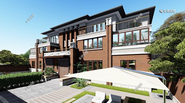 兄弟雙拼合建新中式雙拼別墅，造型新穎大氣，平面布局合理，全村上下沒有人不羨慕。