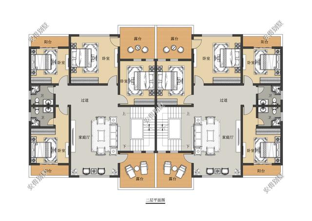 兄弟雙拼合建新中式雙拼別墅，造型新穎大氣，平面布局合理，全村上下沒有人不羨慕。