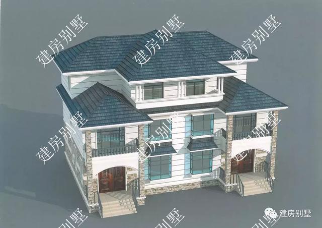 17×10.8三層兄弟雙拼別墅設(shè)計圖，回老家建房子就建雙拼的，感情才能更好。