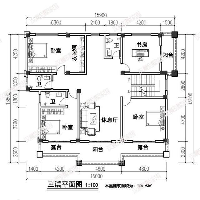 15米x13.8米三層半四層農(nóng)村別墅設(shè)計(jì)圖，復(fù)式大客廳，簡(jiǎn)單大氣。你喜歡嗎？