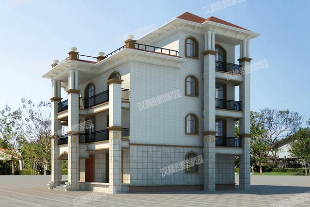 15米x13.8米三層半四層農(nóng)村別墅設(shè)計(jì)圖，復(fù)式大客廳，簡(jiǎn)單大氣。你喜歡嗎？