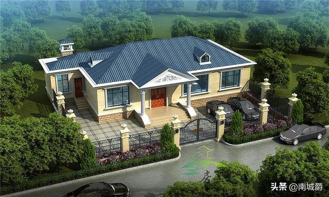 農(nóng)村一層歐式別墅設(shè)計(jì)圖，清爽又不失大氣，經(jīng)濟(jì)又實(shí)用，你應(yīng)該擁有一套。