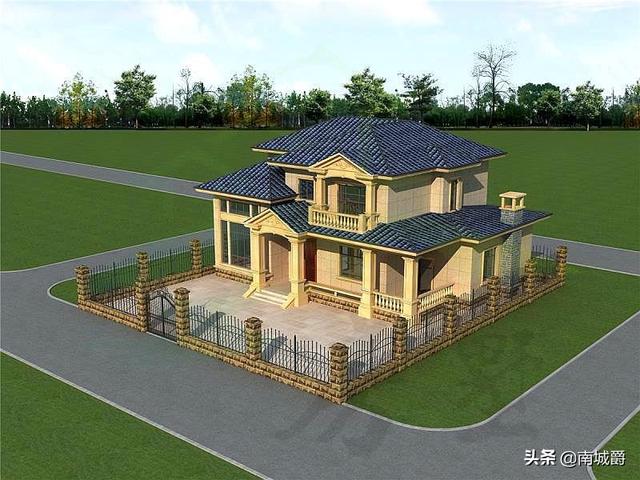 兩層歐式獨棟別墅設計圖，豪華又不俗氣，建在村里想低調都難。