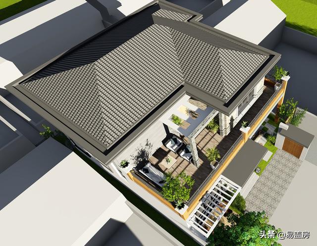 10.8m×12.4m現(xiàn)代二層別墅設(shè)計(jì)圖，舒服老人房農(nóng)村鄉(xiāng)親都羨慕