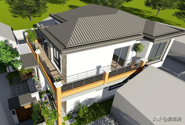 10.8m×12.4m現(xiàn)代二層別墅設(shè)計(jì)圖，舒服老人房農(nóng)村鄉(xiāng)親都羨慕