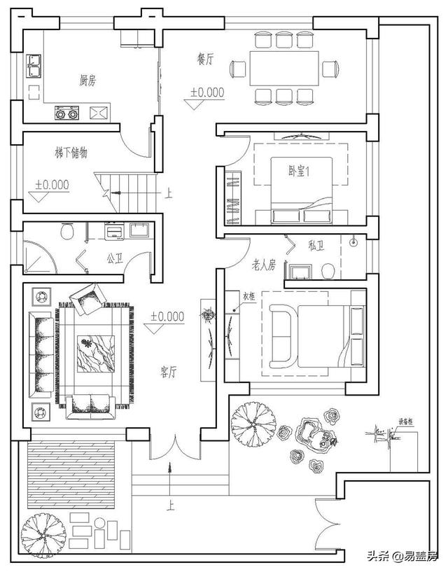 10.8m×12.4m現(xiàn)代二層別墅設(shè)計(jì)圖，舒服老人房農(nóng)村鄉(xiāng)親都羨慕