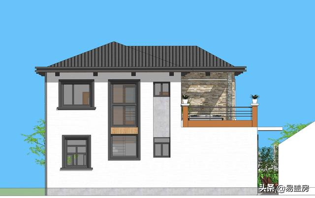 10.8m×12.4m現(xiàn)代二層別墅設(shè)計(jì)圖，舒服老人房農(nóng)村鄉(xiāng)親都羨慕