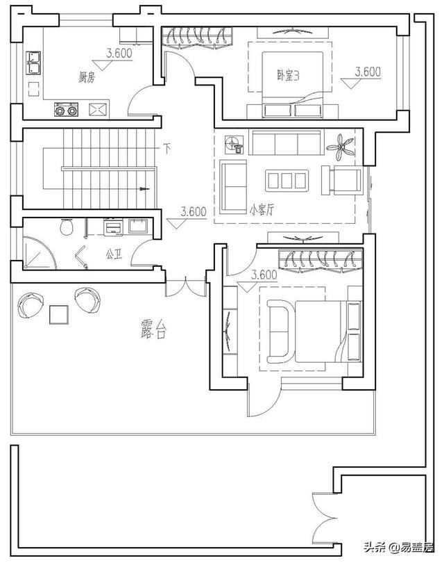 10.8m×12.4m現(xiàn)代二層別墅設(shè)計(jì)圖，舒服老人房農(nóng)村鄉(xiāng)親都羨慕