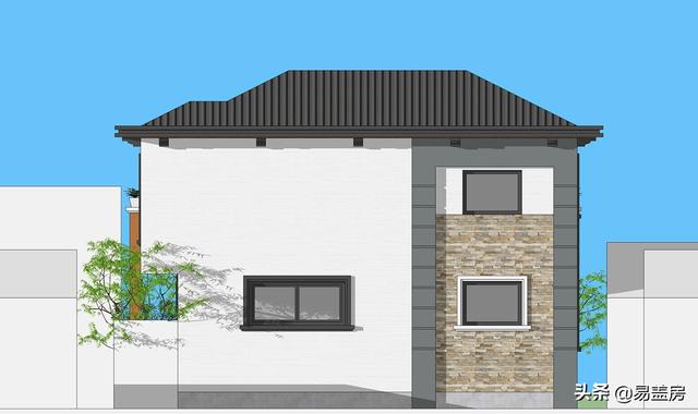 10.8m×12.4m現(xiàn)代二層別墅設(shè)計(jì)圖，舒服老人房農(nóng)村鄉(xiāng)親都羨慕