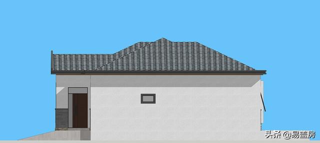 11.2m×12.5m北京一層現(xiàn)代別墅設(shè)計(jì)圖，造價(jià)21萬，落地窗大平臺(tái)真舒服